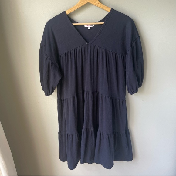 Anthropologie Dress Womens Plus Size 0 XS Navy Tiered‎ Dress Sundry EUC - Picture 2 of 7